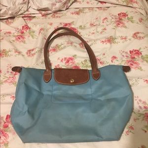 Blue Longchamp Small Le Pliage Tote